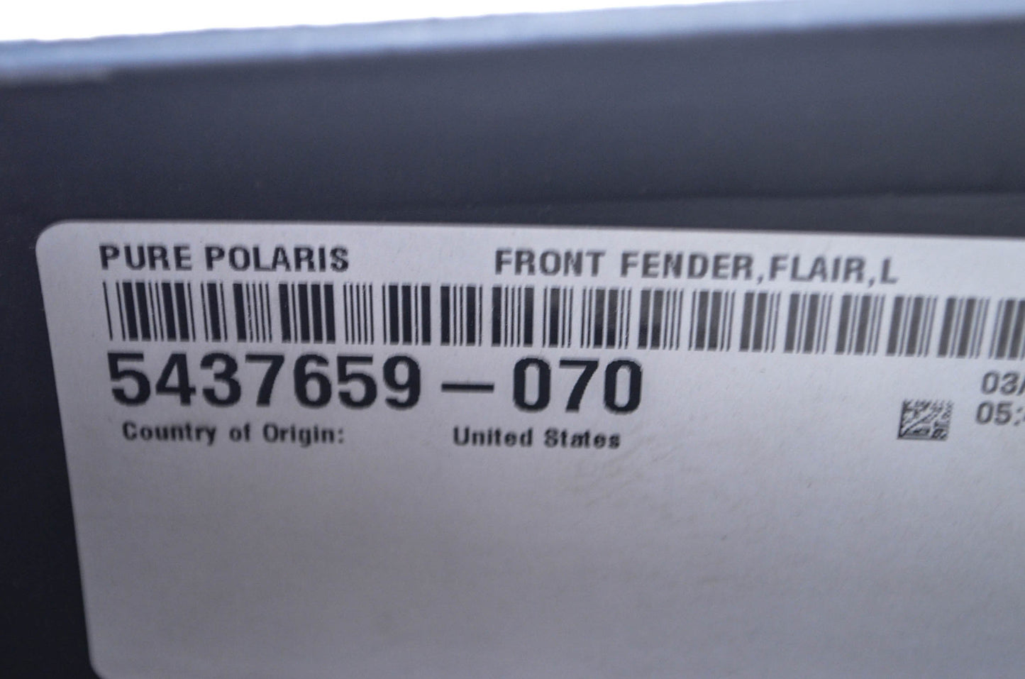 New OEM Polaris Front Left Fender Flair NOS