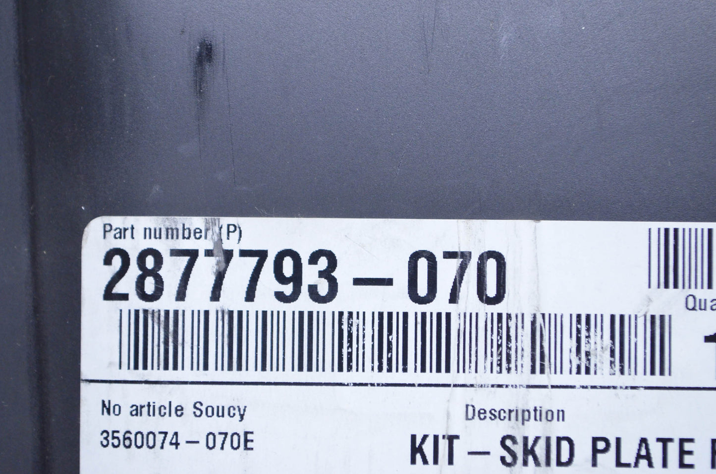 Black Pro Ride Skid Plate Kit NOS