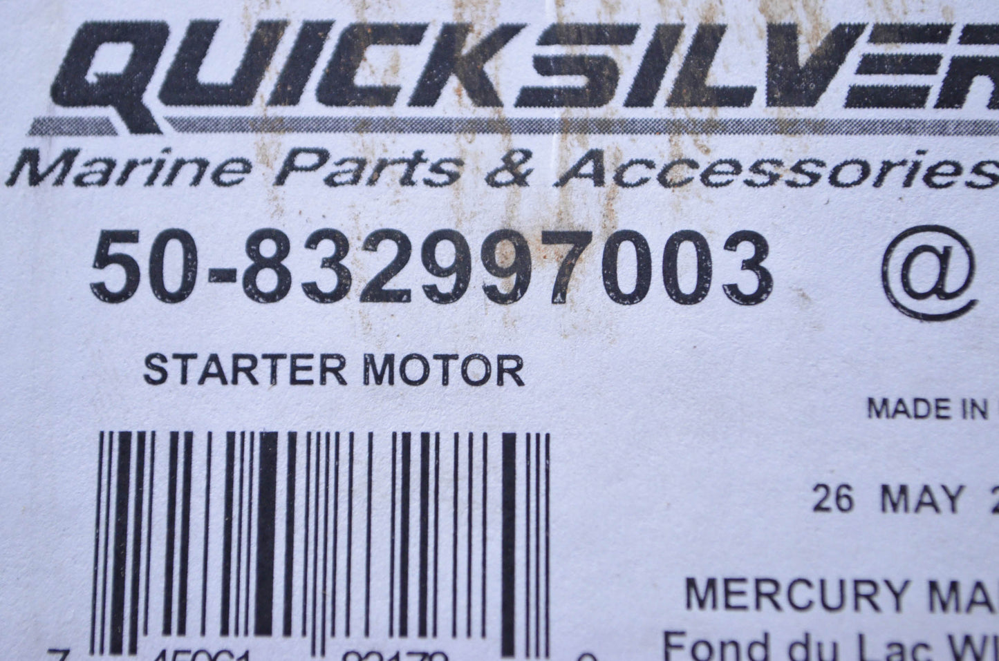 OEM Mercury 50-832997003 Starter Motor NOS