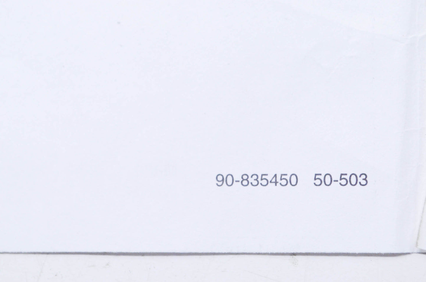 OEM Mercury 90-835450 , 50-503 Service Manual Index NOS