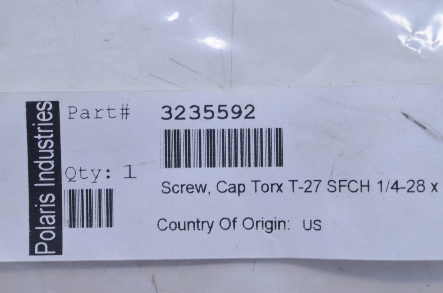 OEM Polaris 3235592 FH T-27 1/4-28X.625 Patch Screw NOS