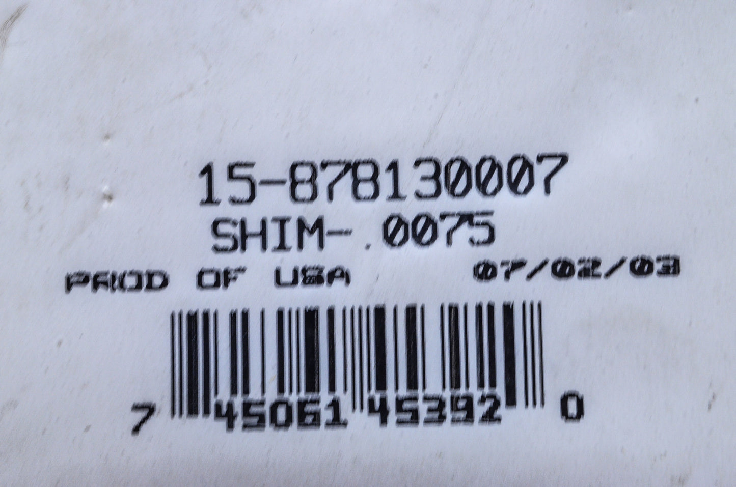Shim .0075 NOS