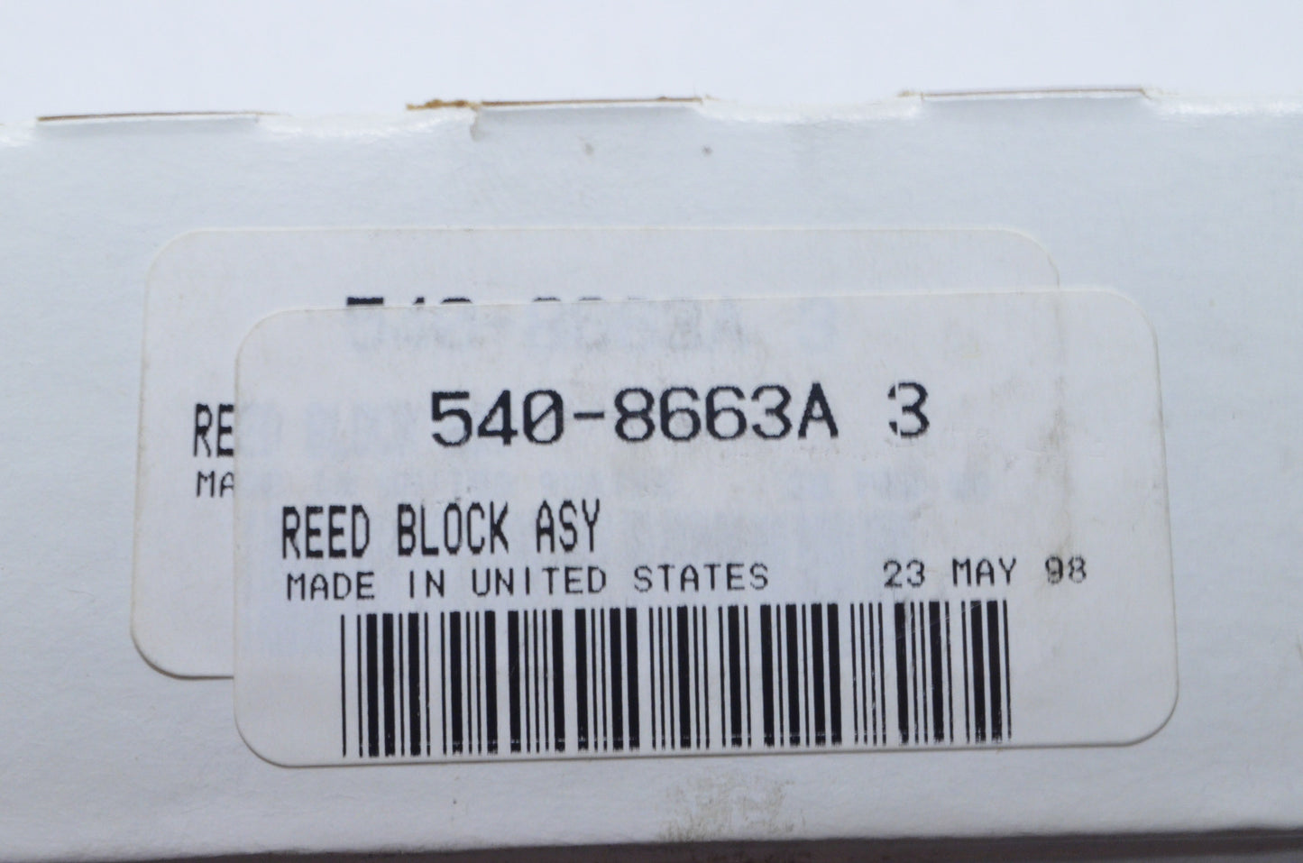 Reed Block Assembly NOS
