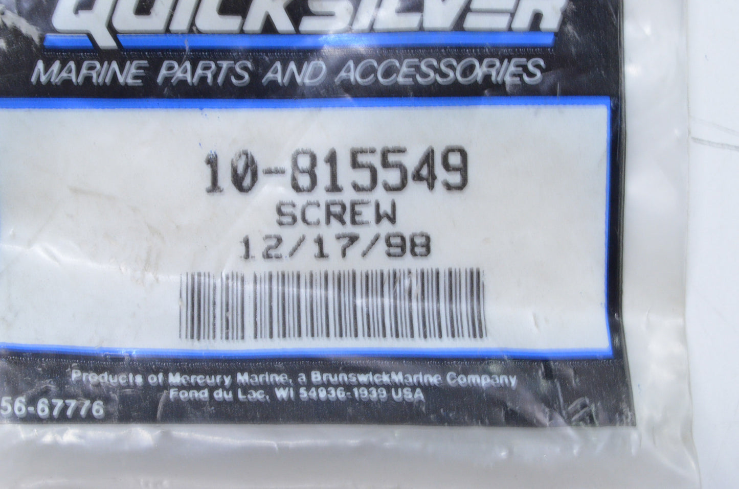 OEM Mercury 10-815549 Screw NOS