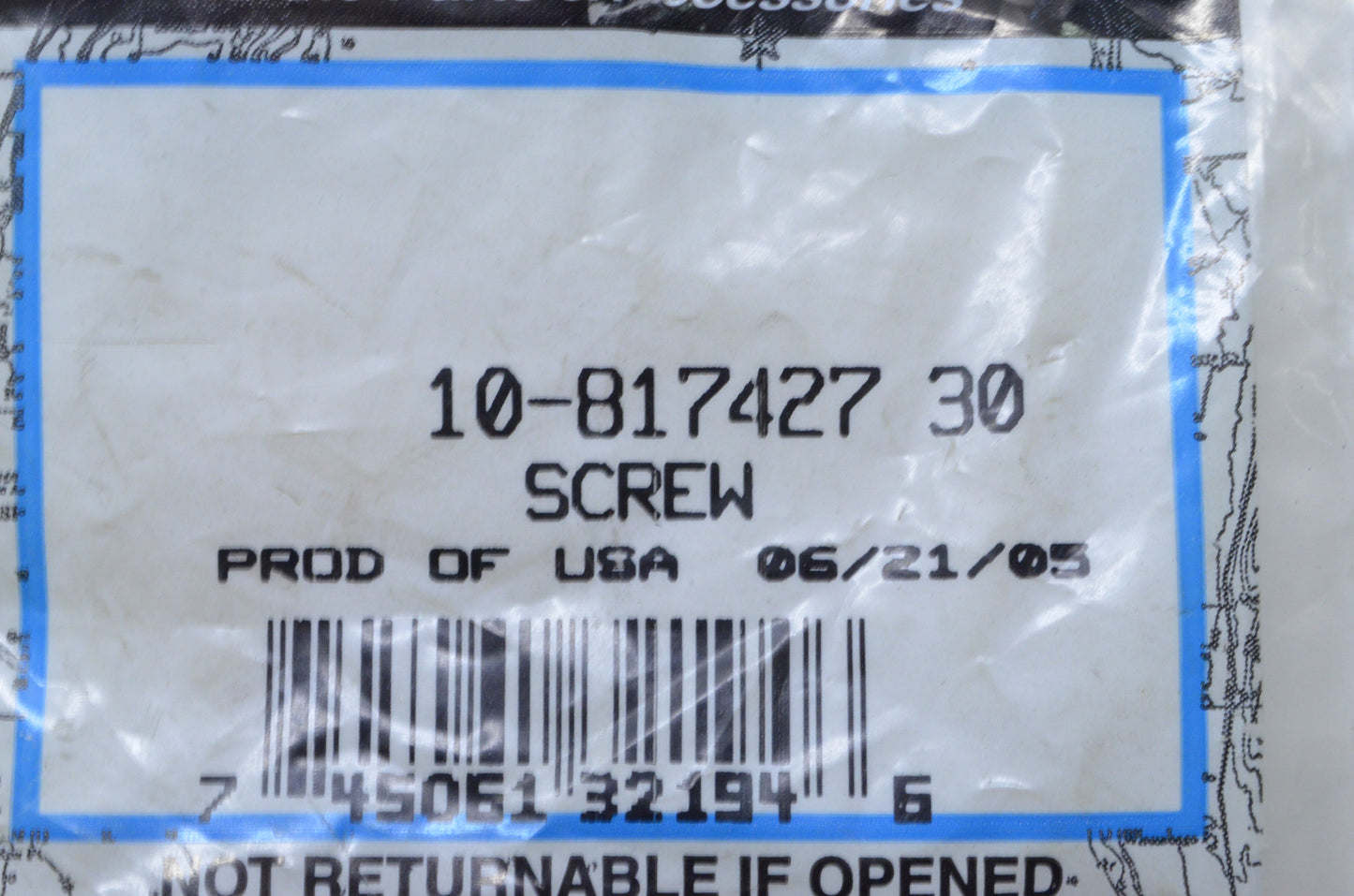 OEM Mercury 10-817427 Screw Qty 2 NOS