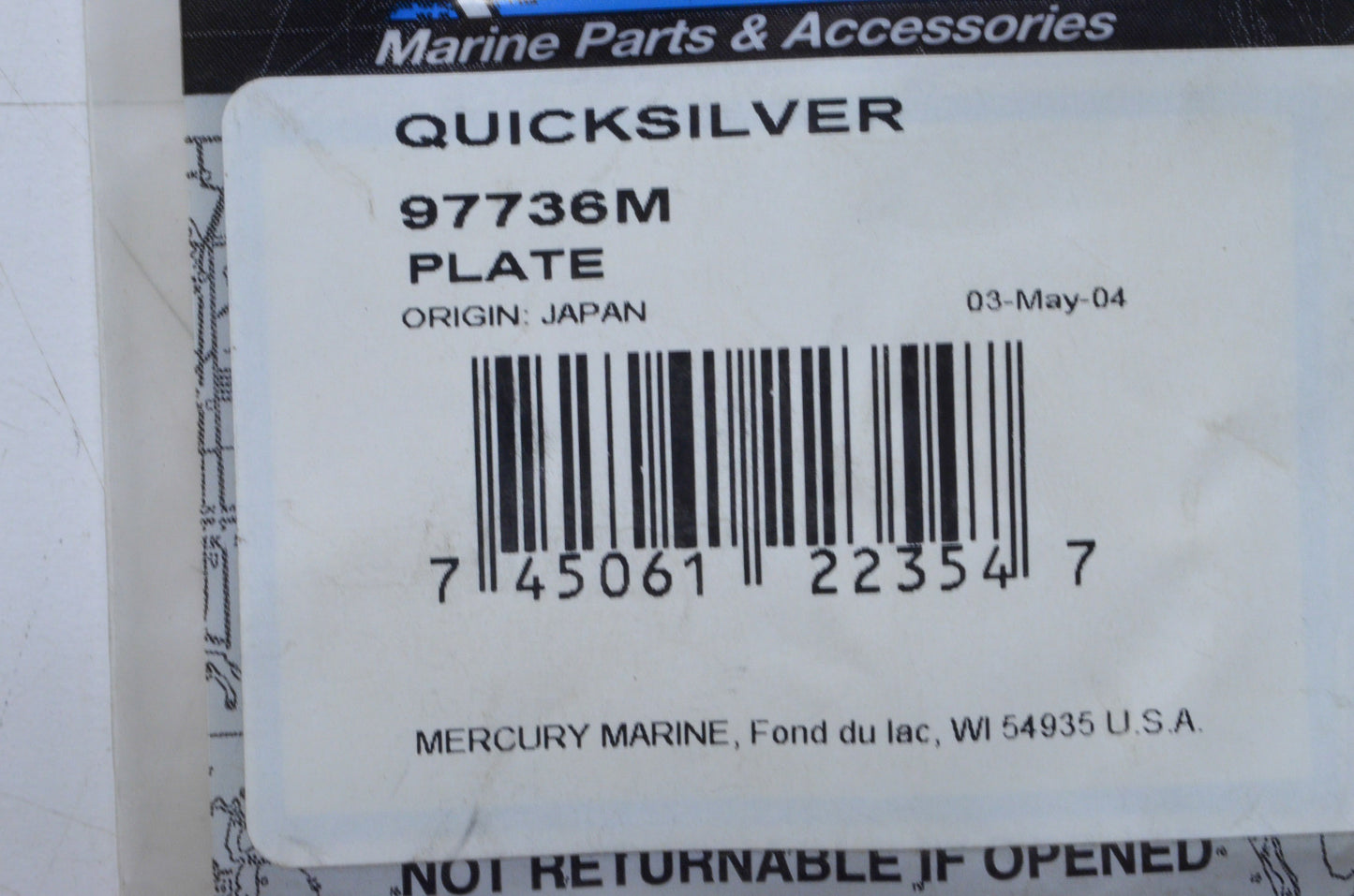 OEM Mercury 97736M Shim Plate NOS