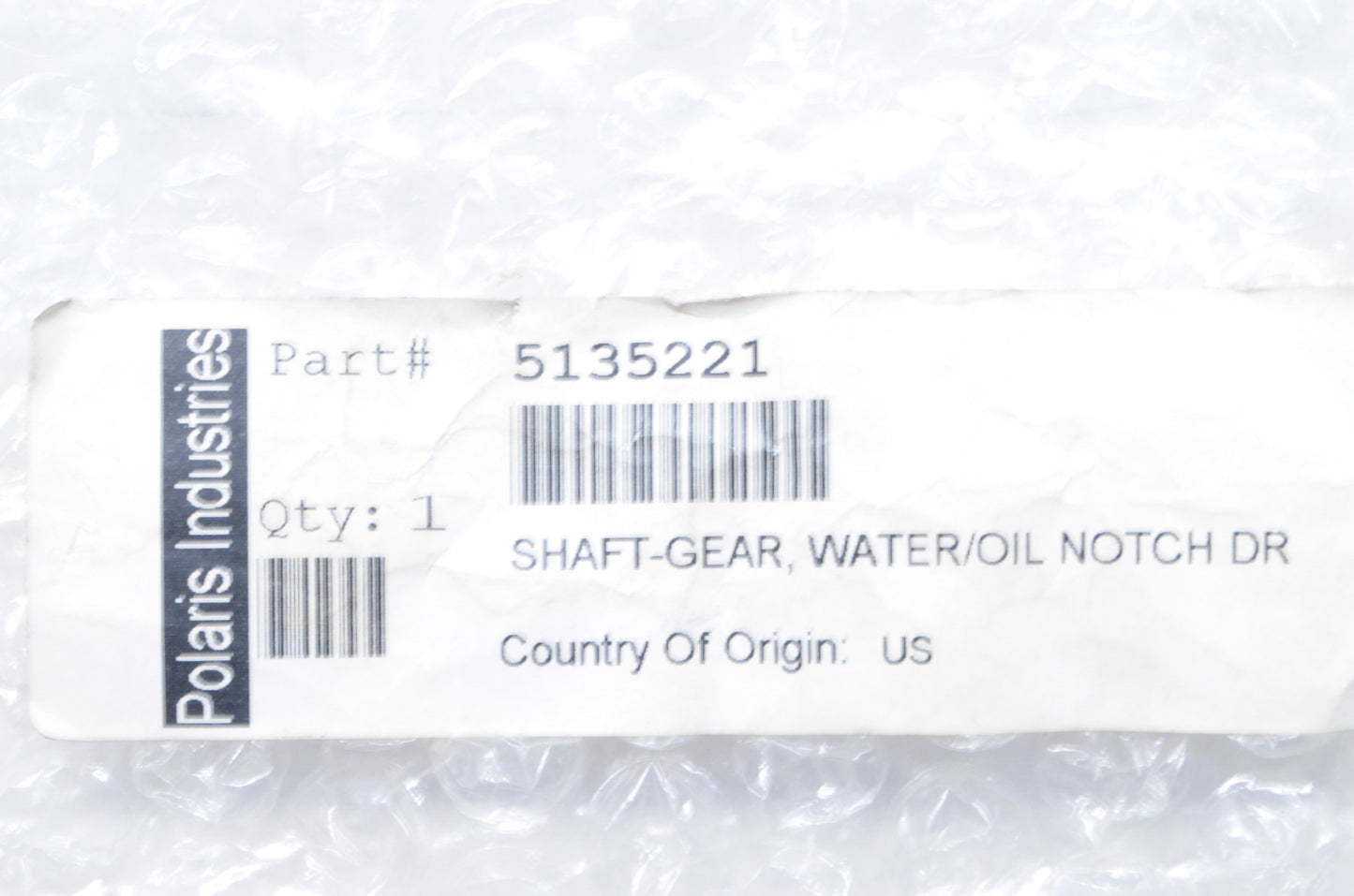 New OEM Polaris Water/Oil Notch Shaft Gear NOS