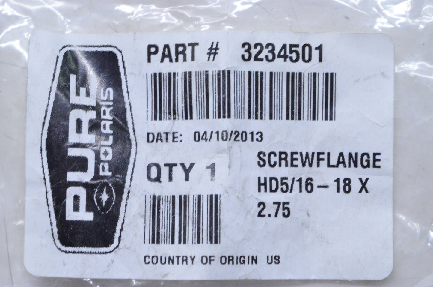 OEM Polaris 3234501 Screw 5/16-18X2.750 NOS