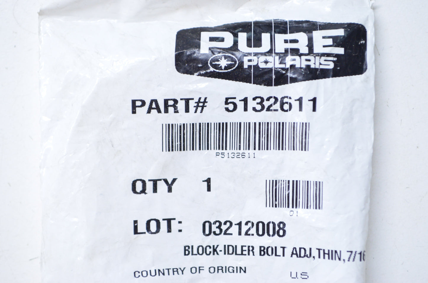 OEM Polaris 5132611 Idler Bolt Block NOS
