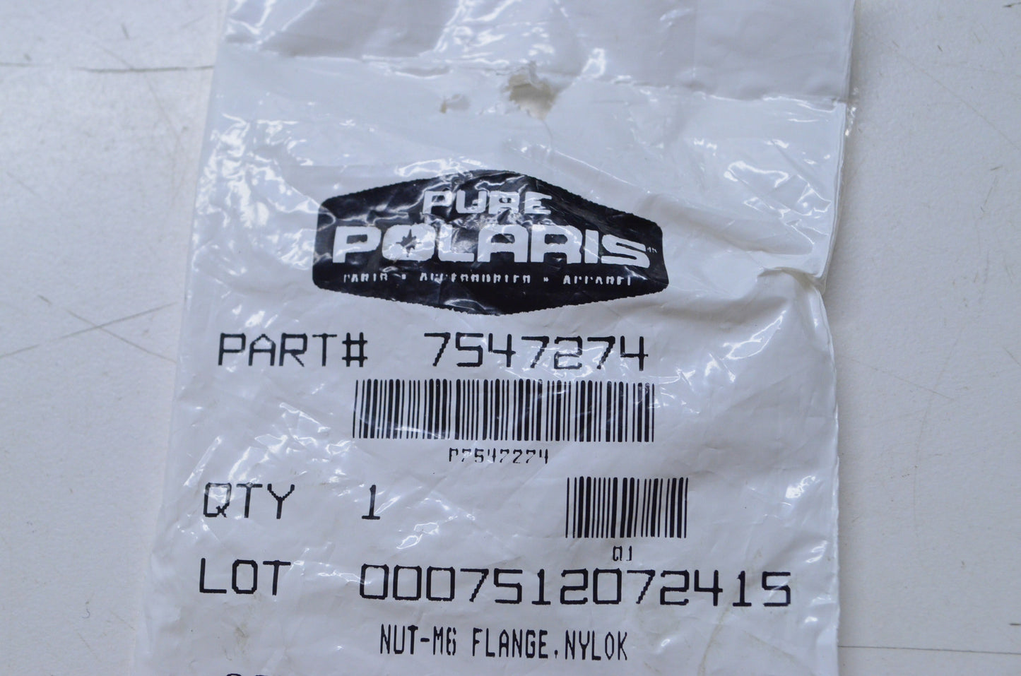 OEM Polaris 7547274 Nylok M6 Flange Nut Qty 2 NOS