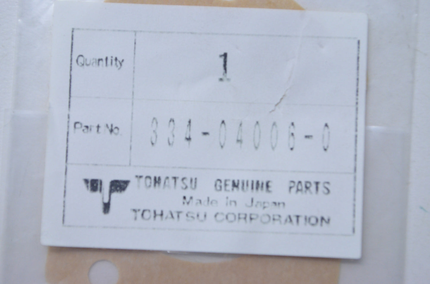 Tohatsu 334-04006-0 Diaphragm Gasket NOS