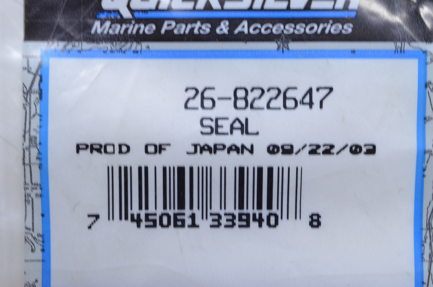 OEM Mercury 26-822647 Seal NOS
