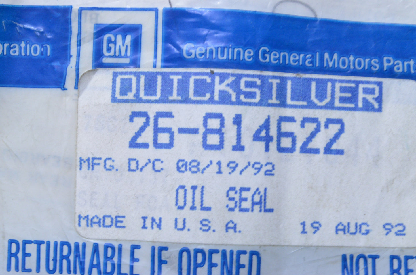 OEM Mercury 26-814622 Crankshaft Seal NOS