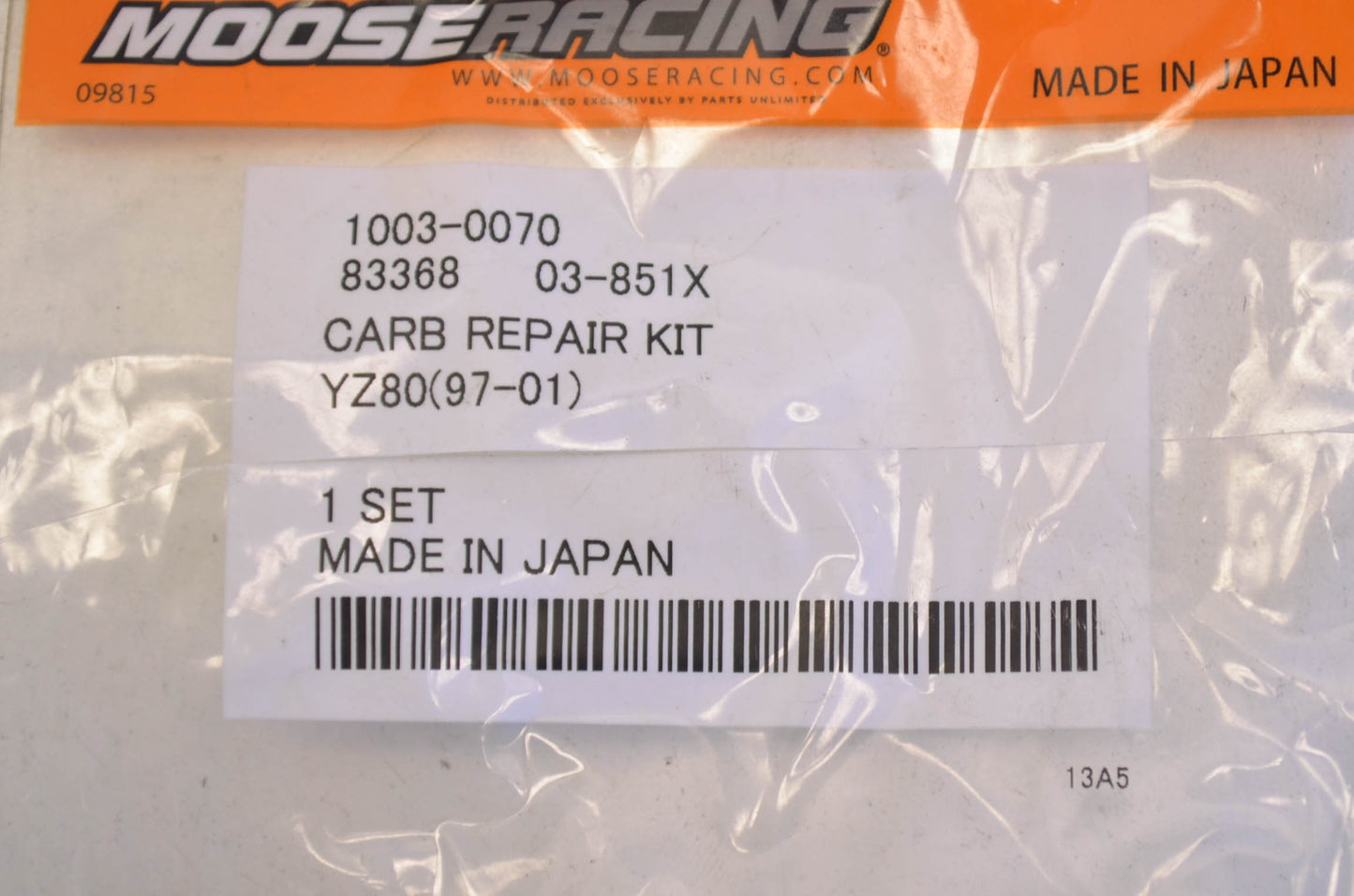 New Moose 1997-2001 Yamaha YZ80 Carburetor Rebuild Kit NOS