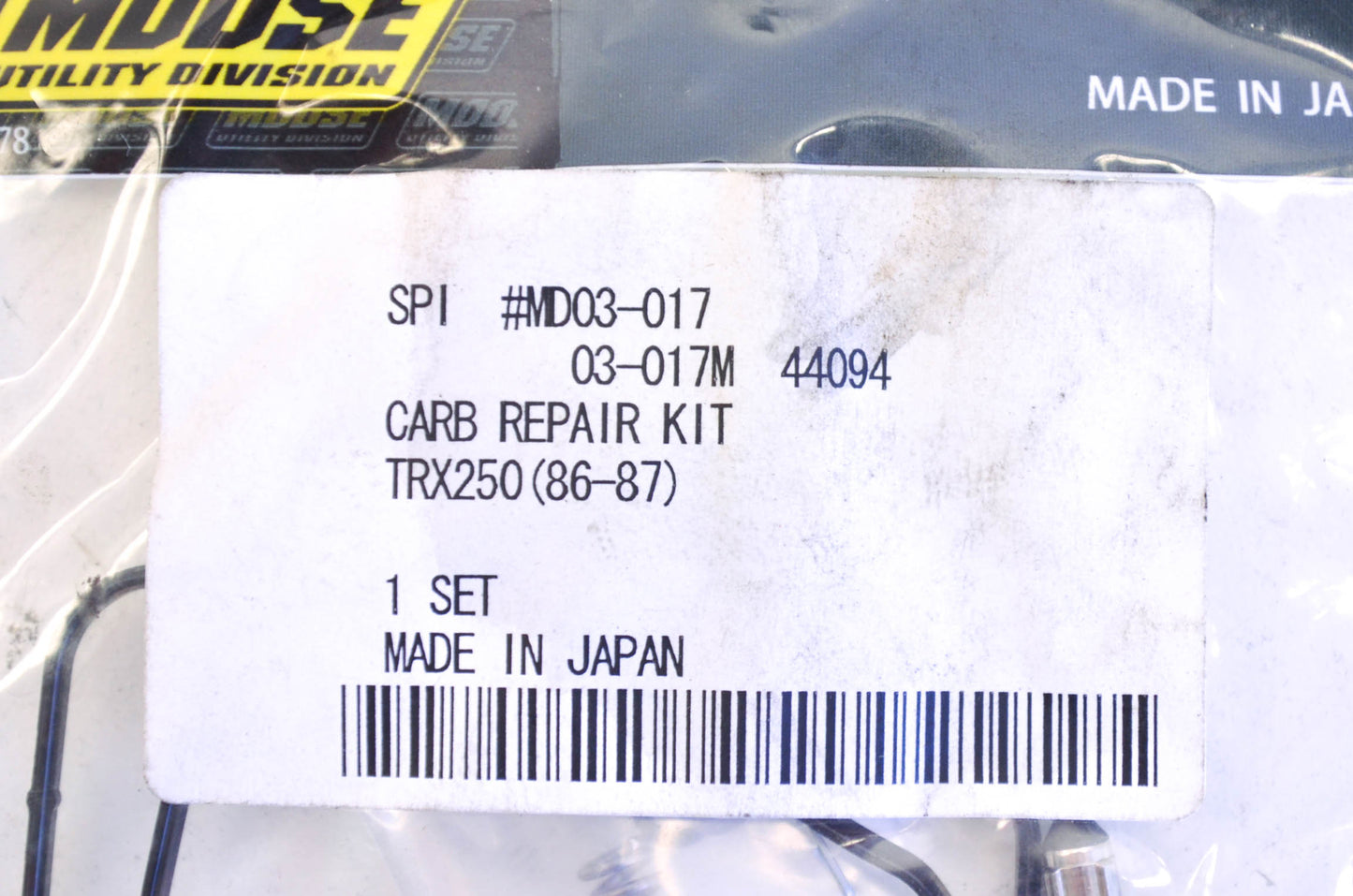 New Moose 1986-1987 Honda TRX250 Carburetor Rebuild Kit NOS