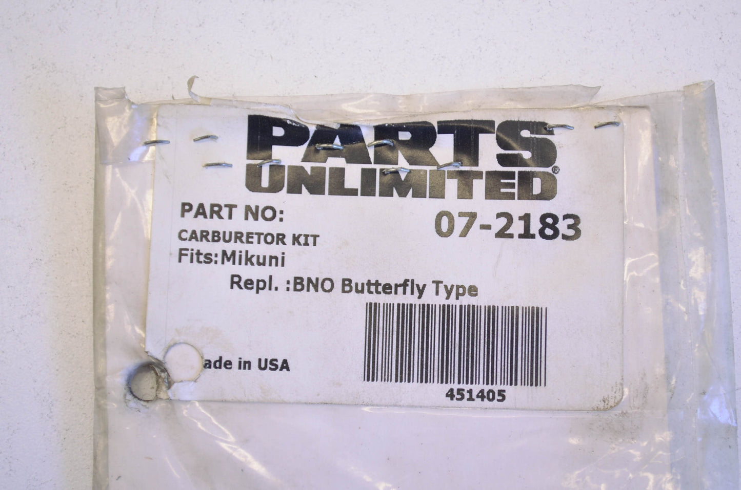 Parts Unlimited 103547, 07-2183 Butterfly Carburetor Kit NOS