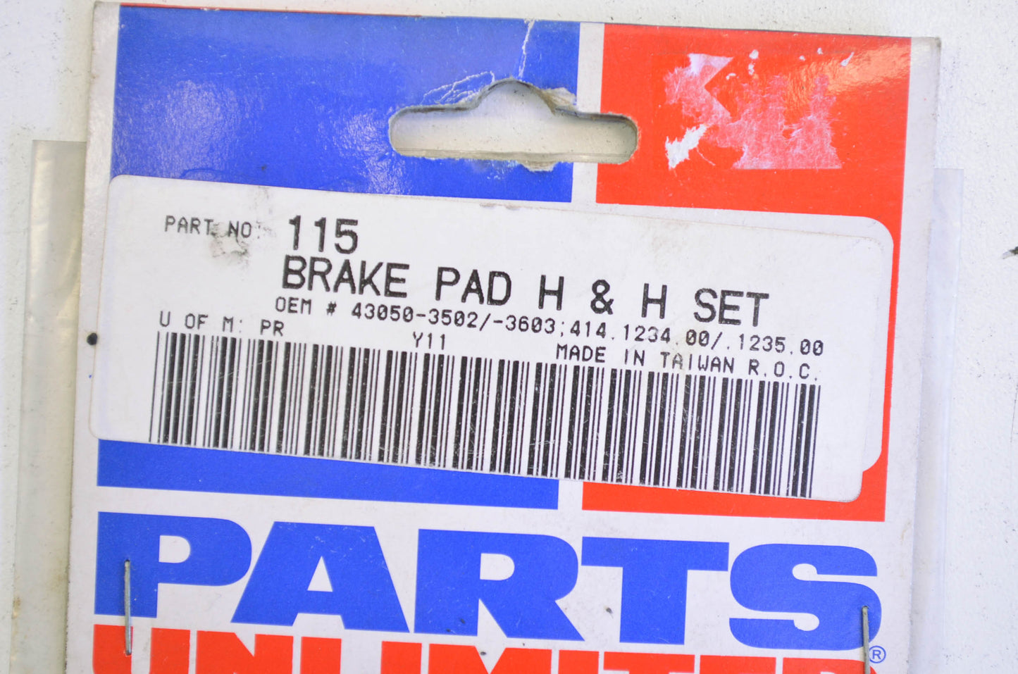 New Parts Unlimited 115 Brake Pad Kit NOS
