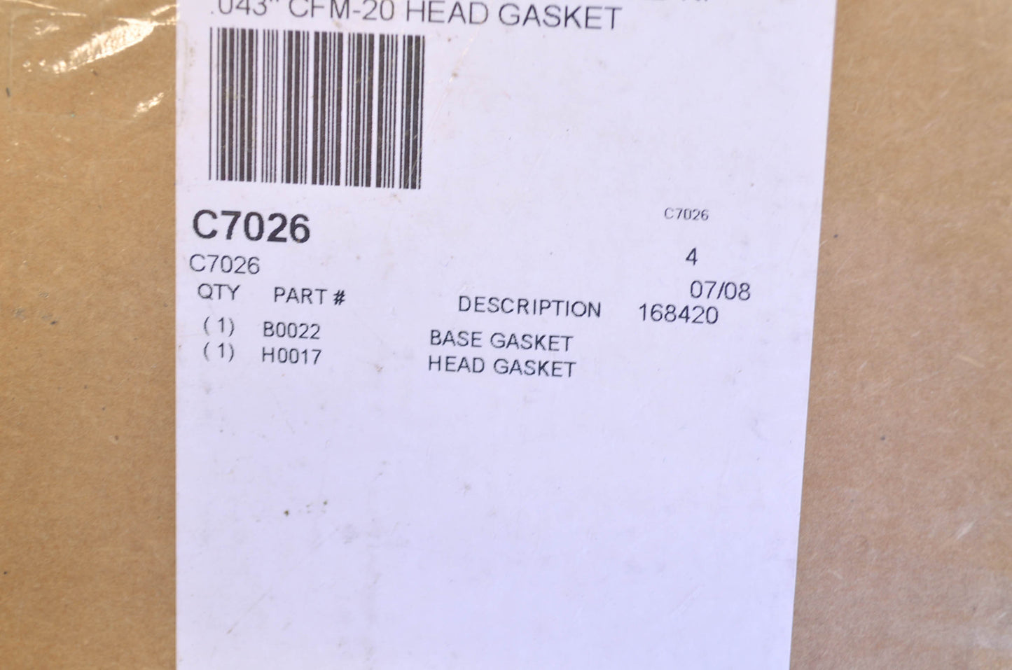 Cometic C7026 Cometic Honda Head Gasket Kit NOS