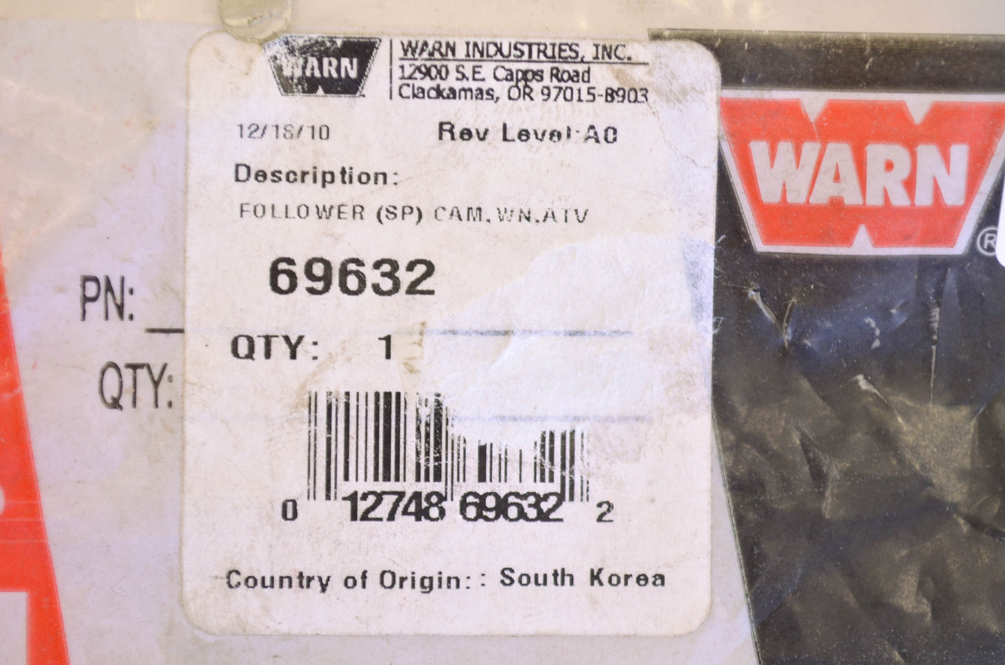 New Warn Cam Follower NOS