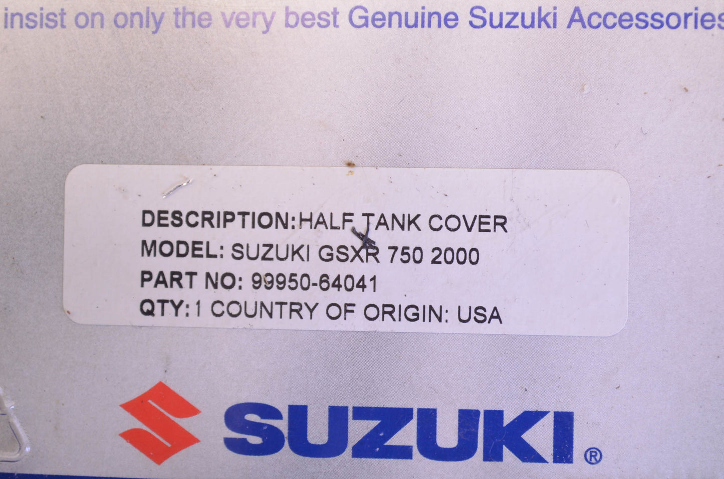 OEM Suzuki 99950-64041 Tank Cover NOS