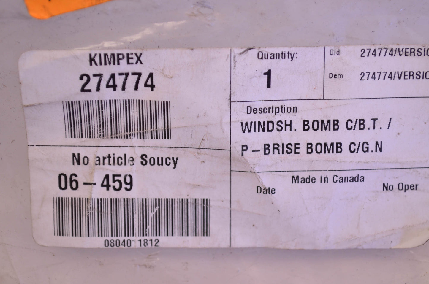 Kimpex 274774, 06-459 Ski-Doo Windshield NOS