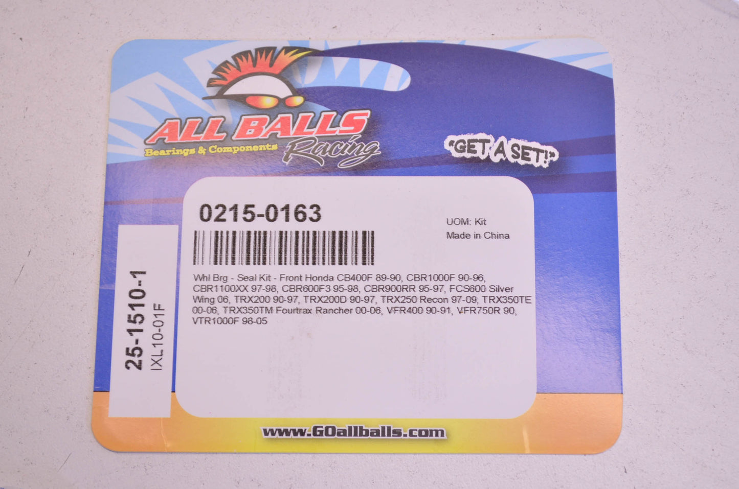 All Balls 0215-0163, 25-1510-1 Wheel Bearing Kit NOS