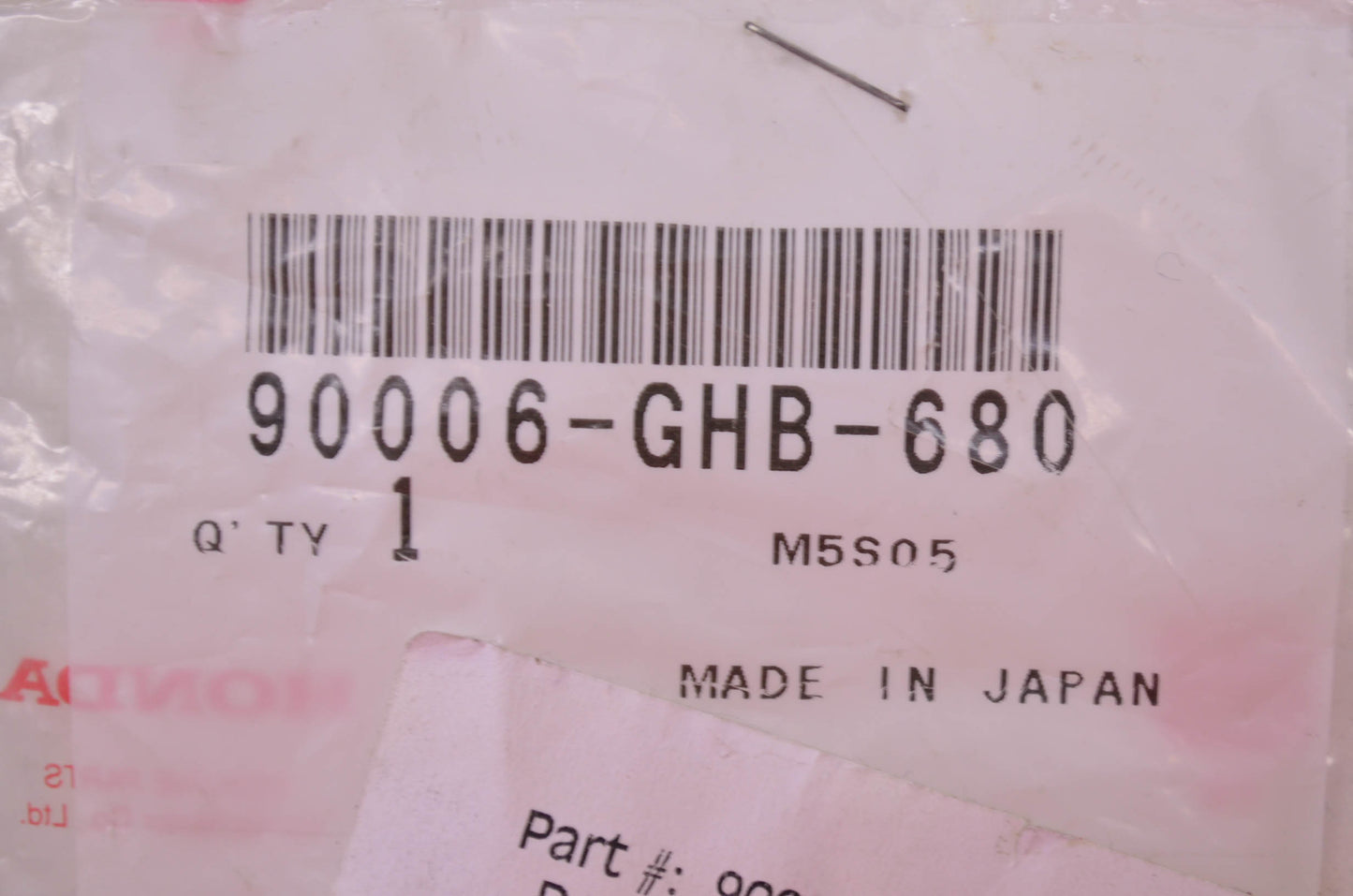 OEM Honda 90006-GHB-680 Flange Bolt (6X28) NOS