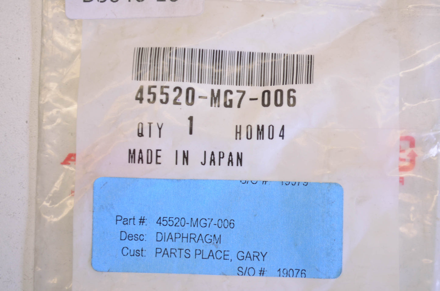 OEM Honda 45520-MG7-006 Diaphragm NOS