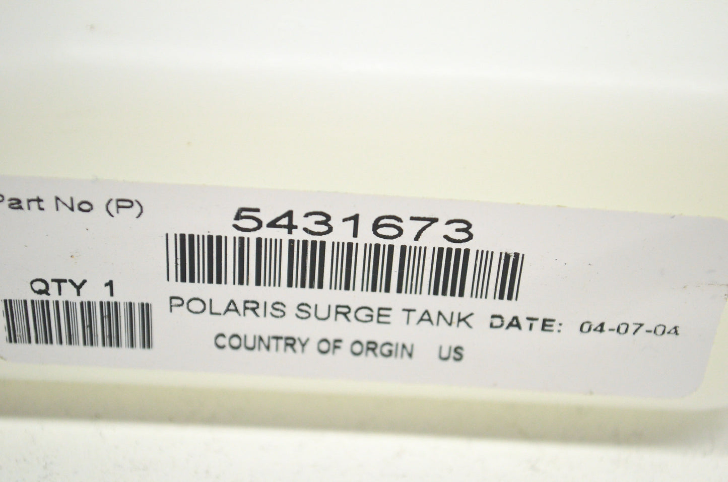 OEM Polaris 5431673 Surge Tank NOS
