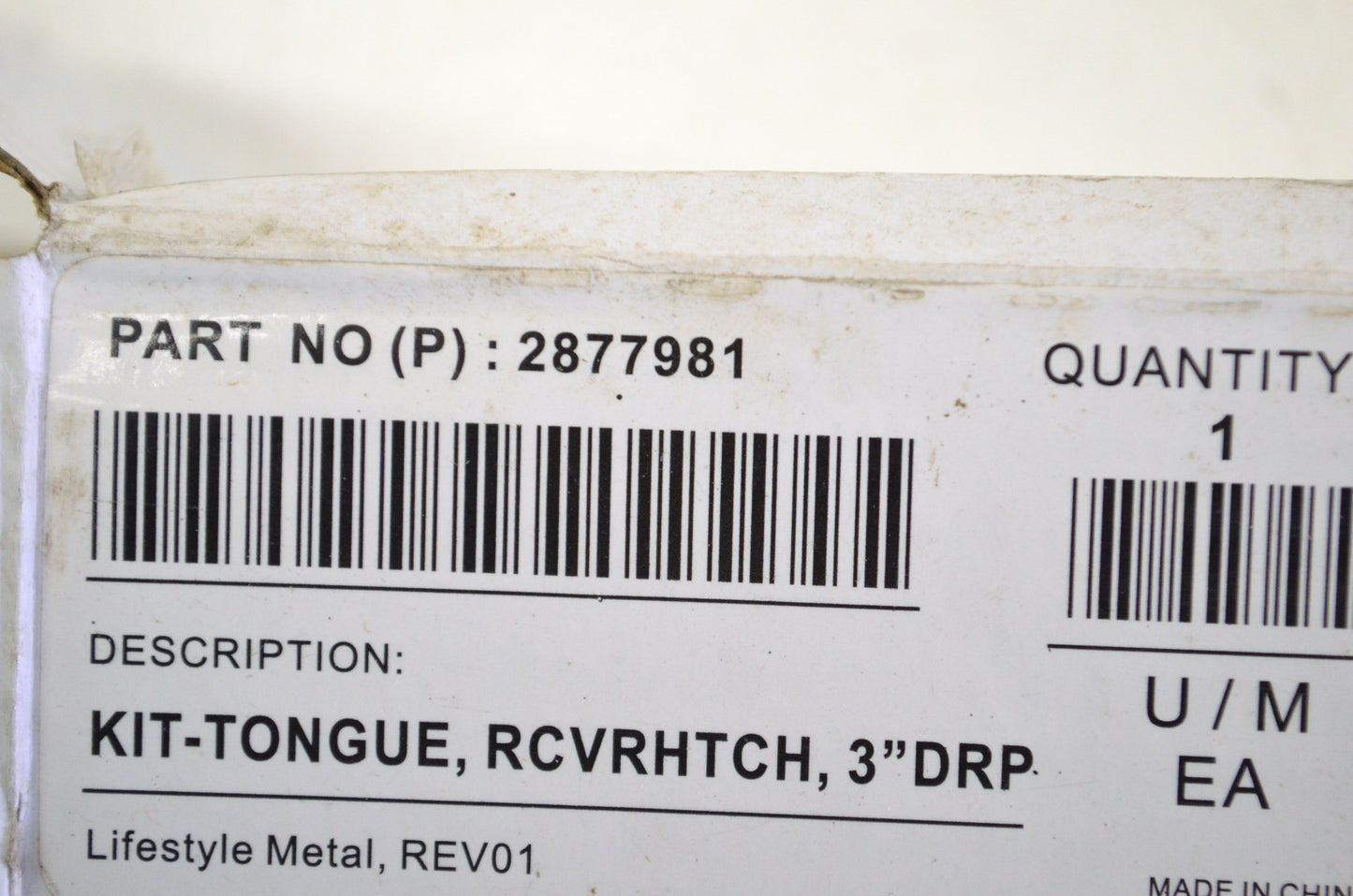OEM Polaris 2877981 Tongue Kit 3' Drop NOS