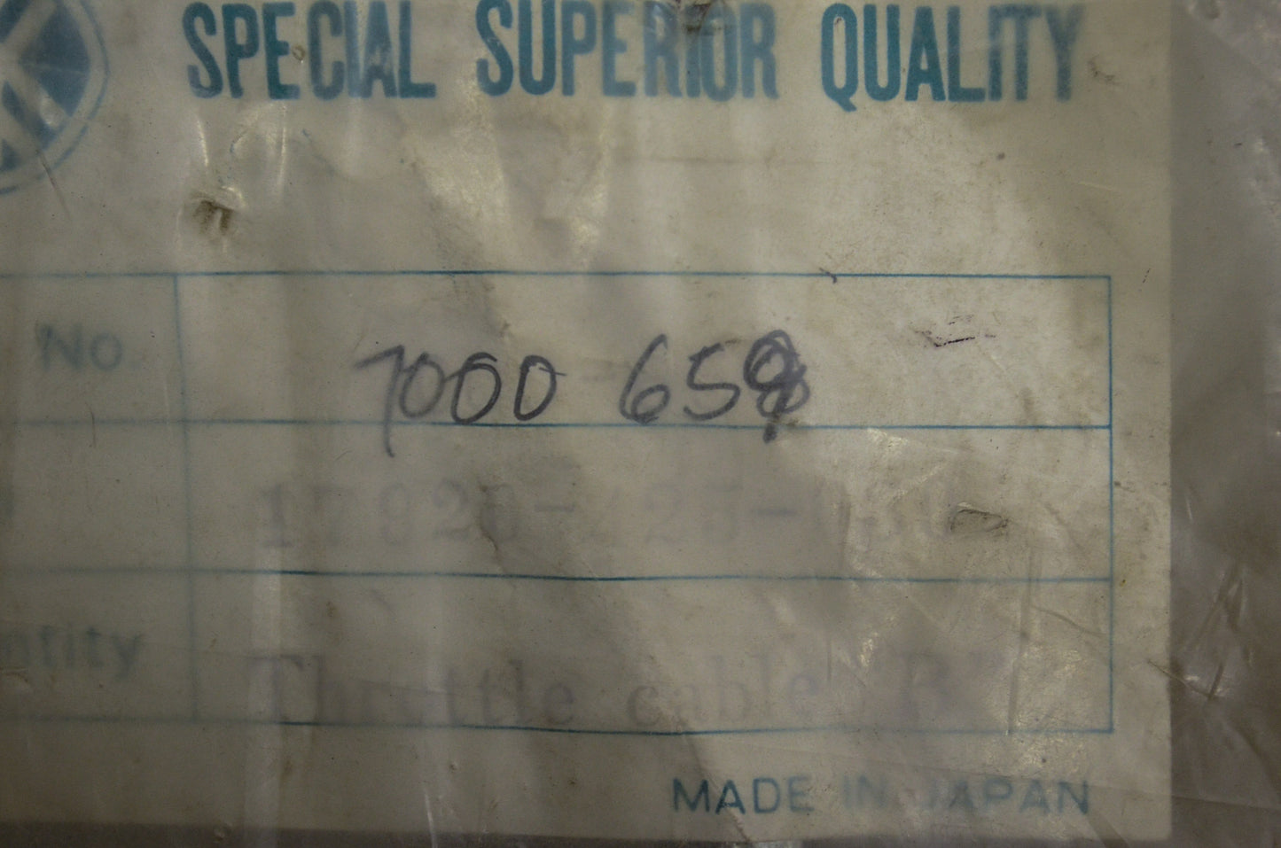 KK 7000-659, 17920-25-030 Honda Throttle Cable NOS