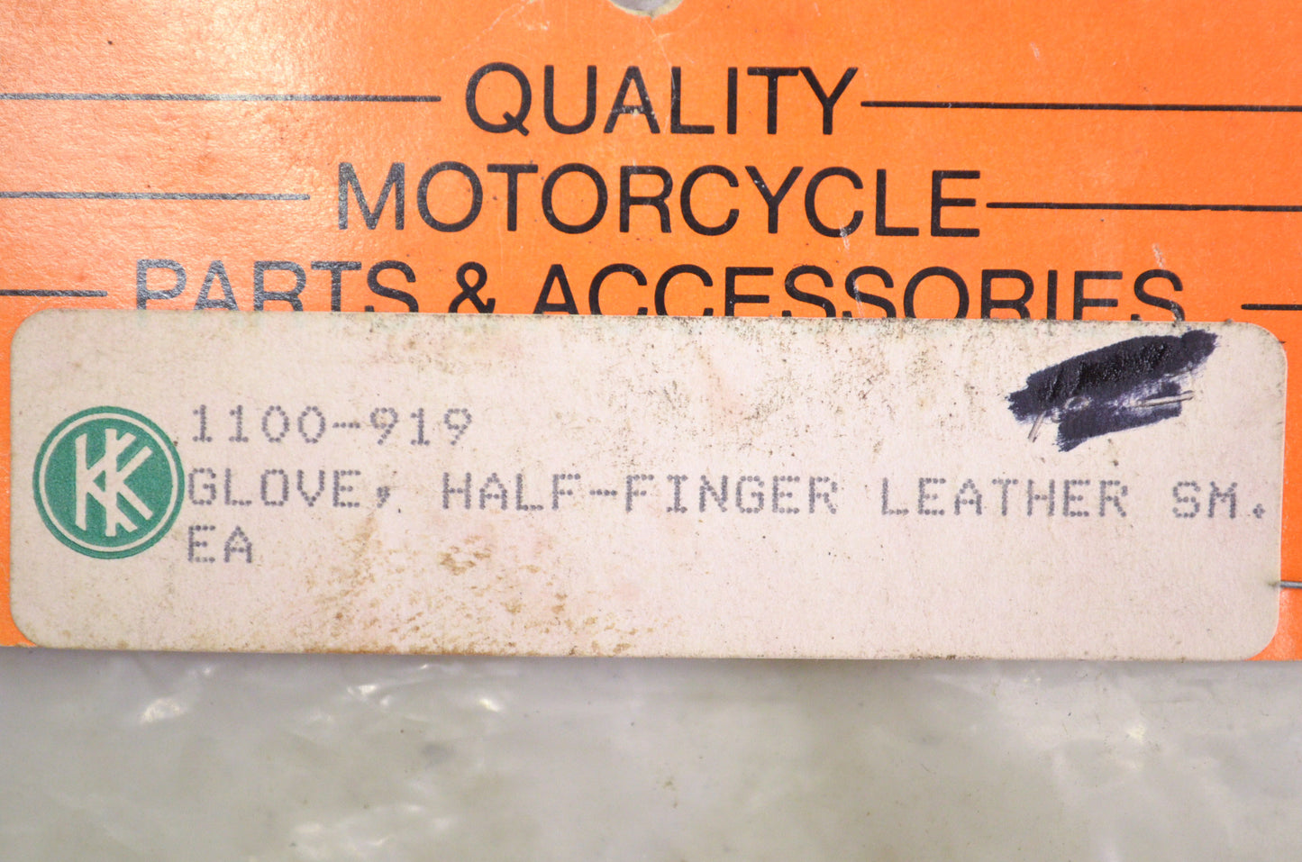 New KK Half-Finger Leather Motorcycle Gloves Small NOS