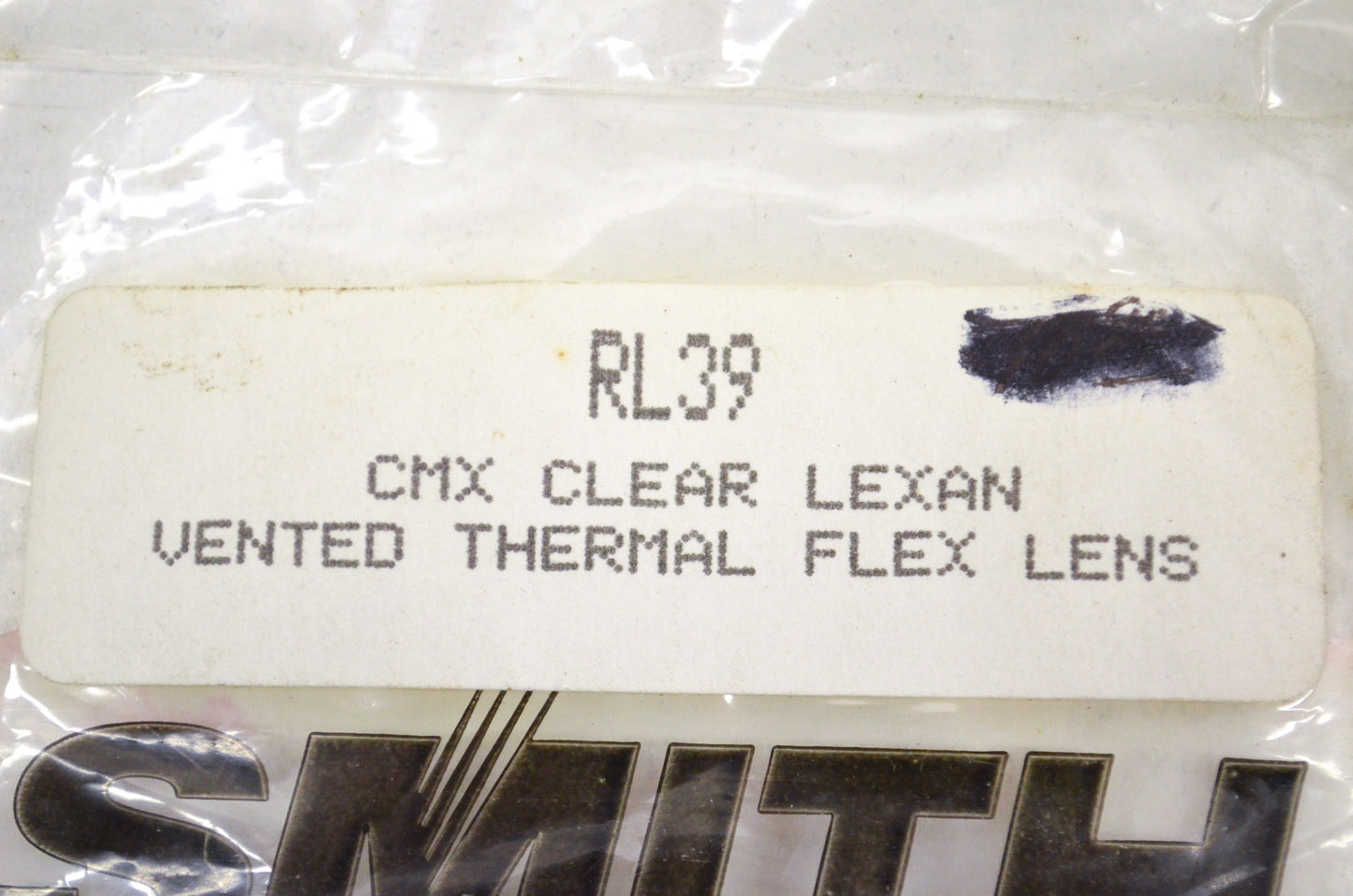 Smith RL39, 9601 CMX Clear Lexan Vented Thermal Flex Lens NOS
