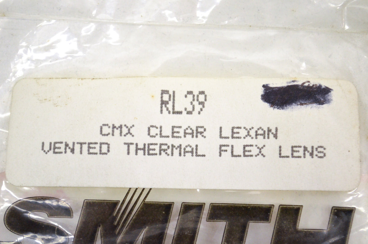 Smith RL39, 9601 CMX Clear Lexan Vented Thermal Flex Lens NOS