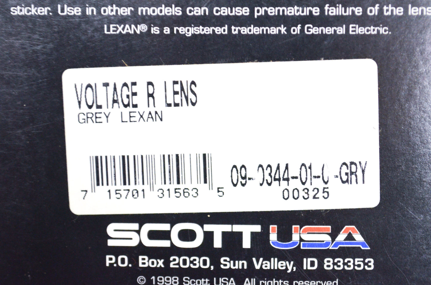 Scott 09-0344-01-0-GRY, 00325, 1200-417 Voltage Replacement Lens Grey NOS