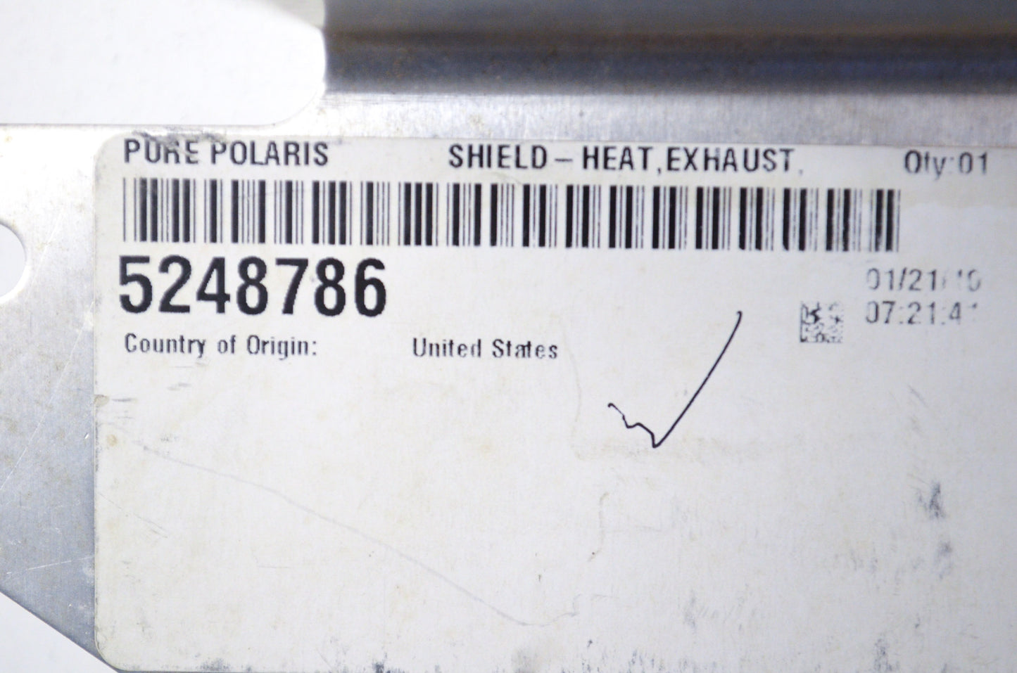 OEM Polaris 5248786 Side Exhaust Heat Shield NOS
