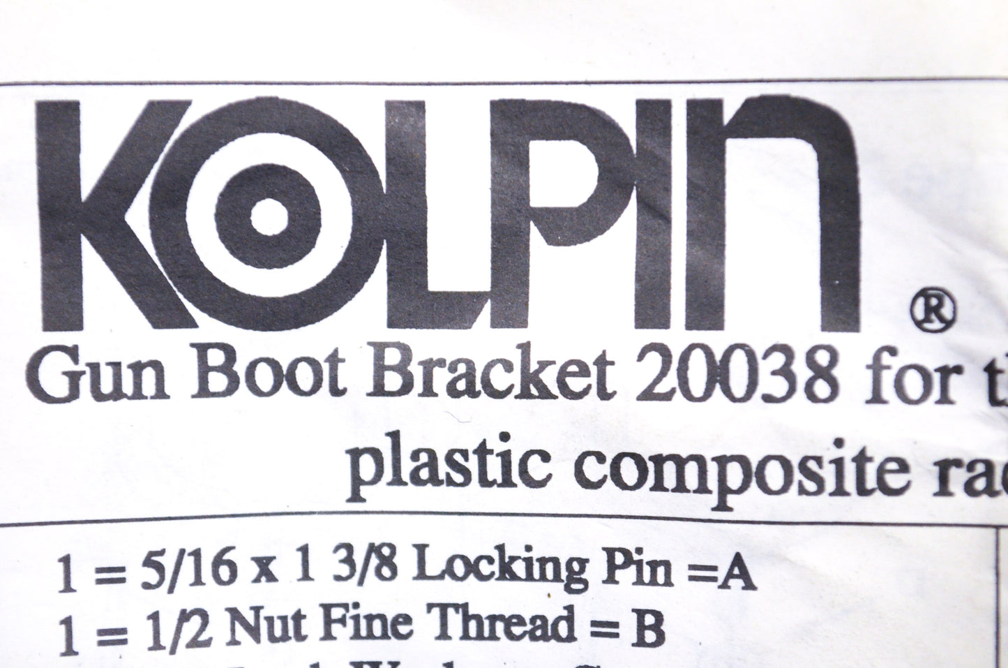 Kolpin 20038 Gun Boot Mounting Bracket Kit NOS