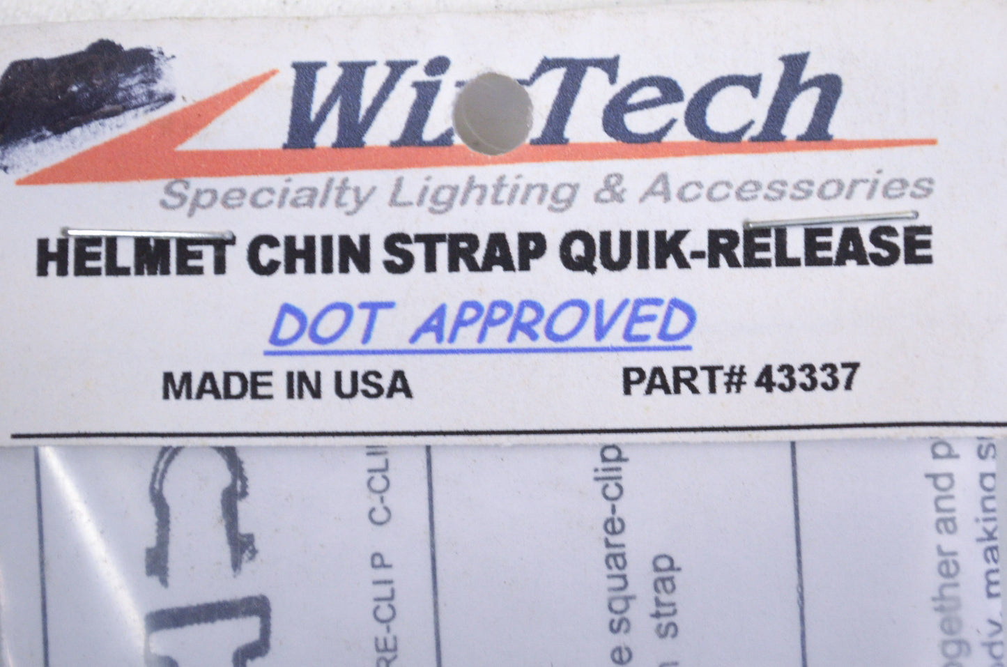 Wixtech 43337 Helmet Chin Strap Quik-Release NOS