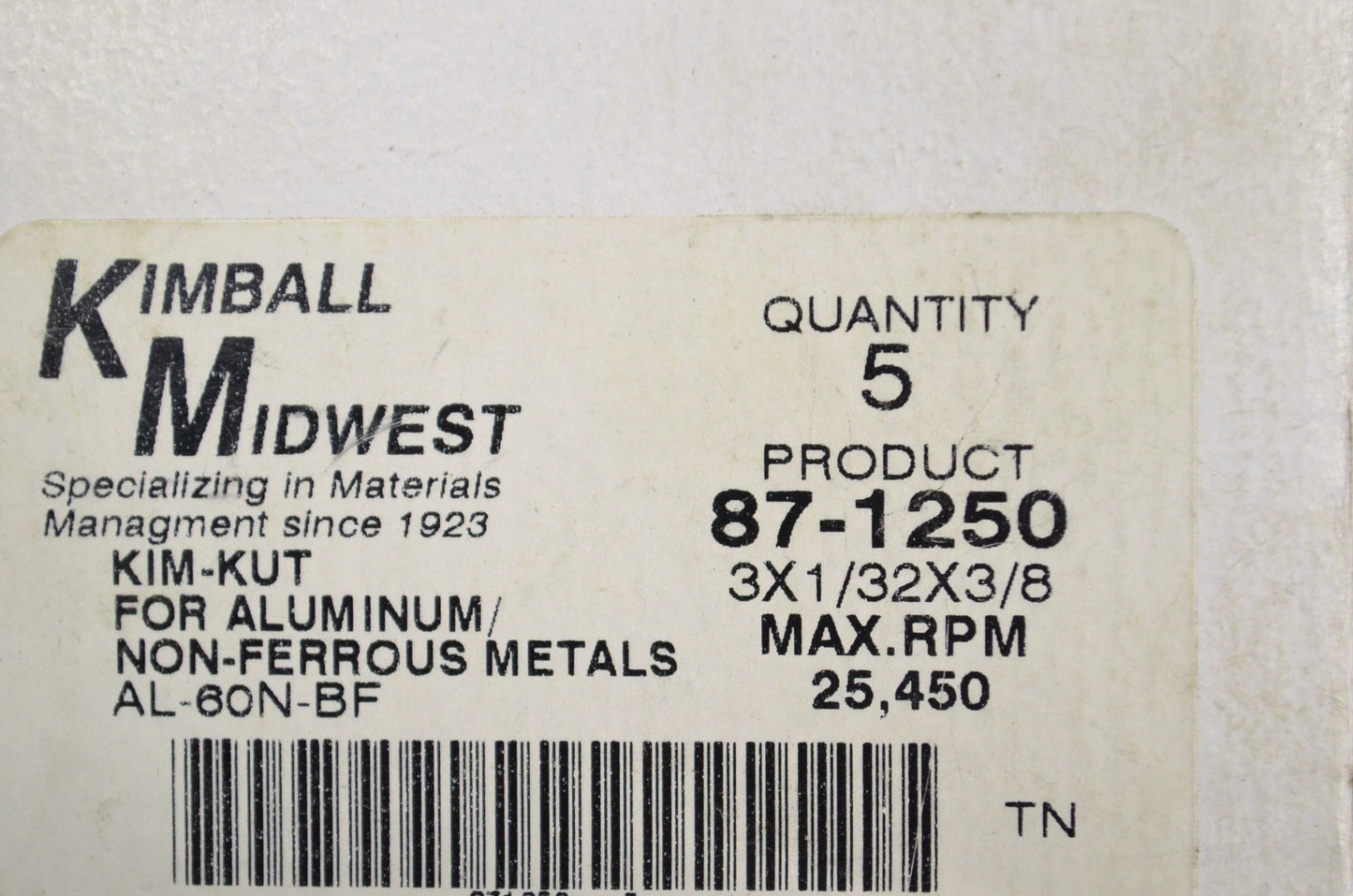 Kim-Kut Aluminum Cutting Wheel 3x1/32x3/8 Qty 5 NOS