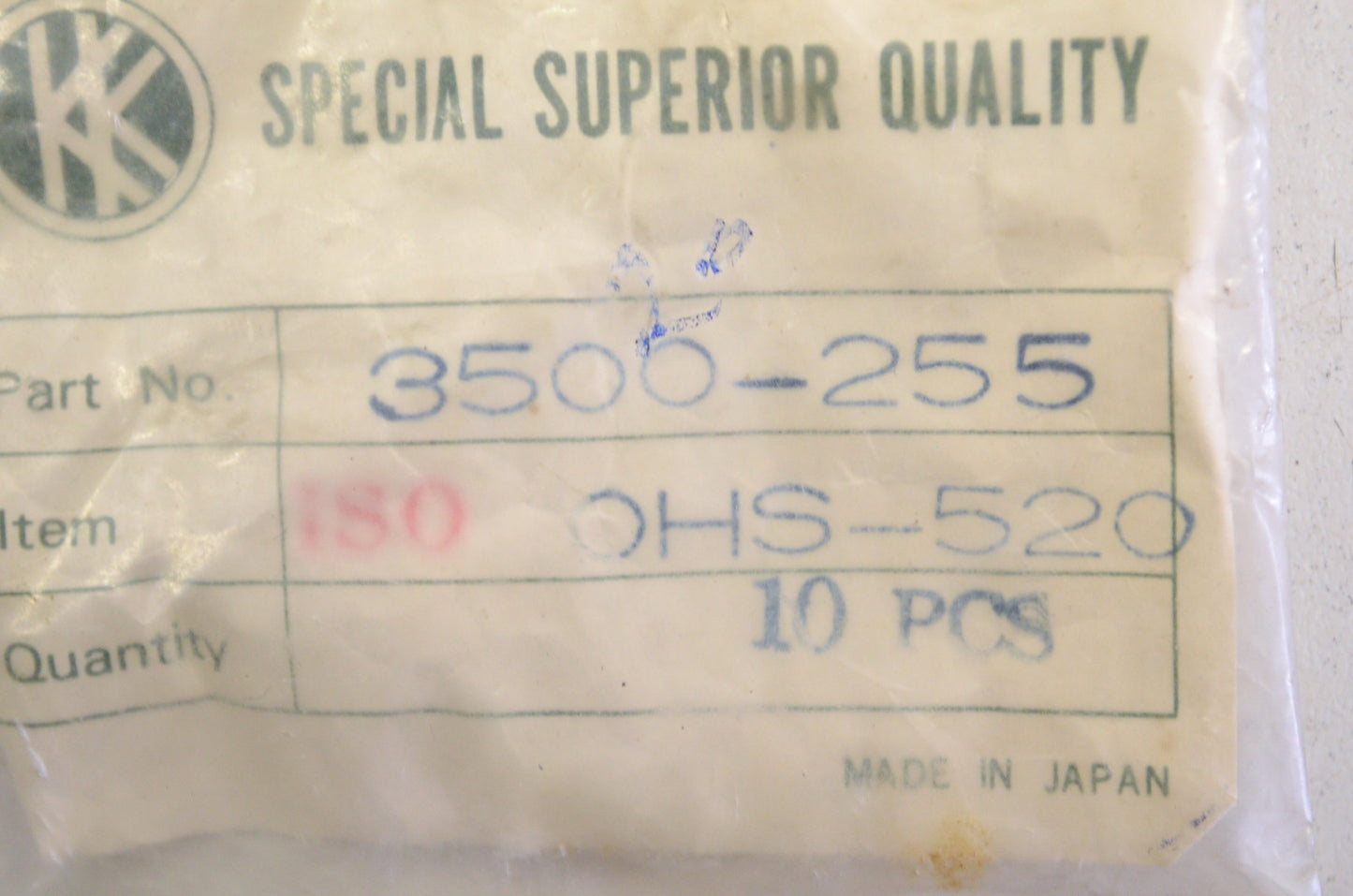 KK 0HS-520, 3500-255, 180-0HS-520 Screw Qty 10 NOS