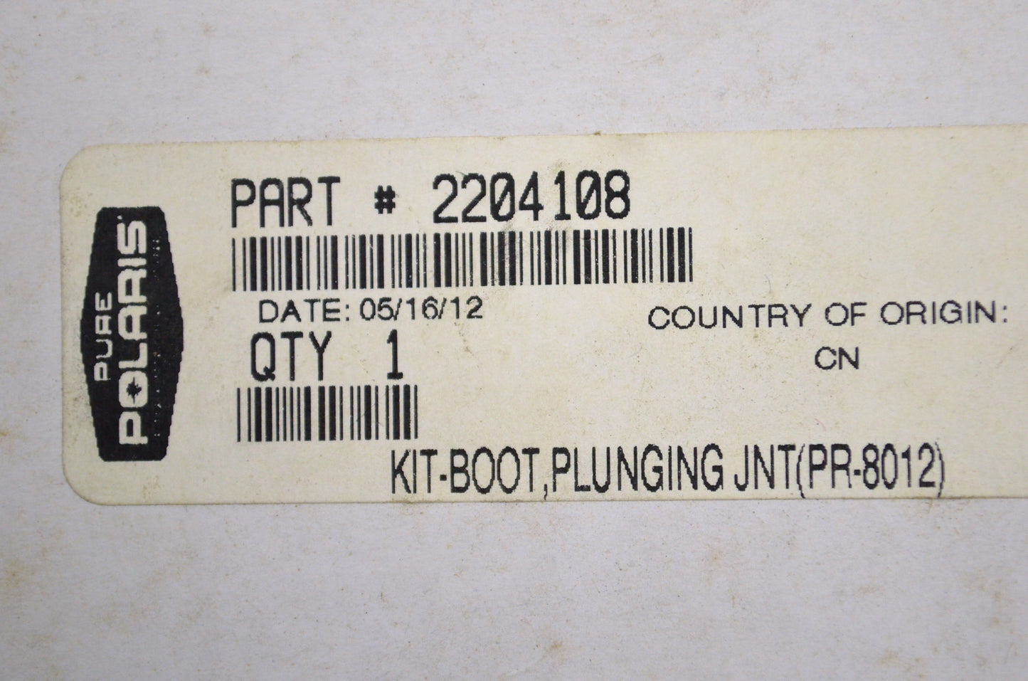 OEM Polaris 2204108 Plunging Joint Boot Kit (PR-8012) NOS