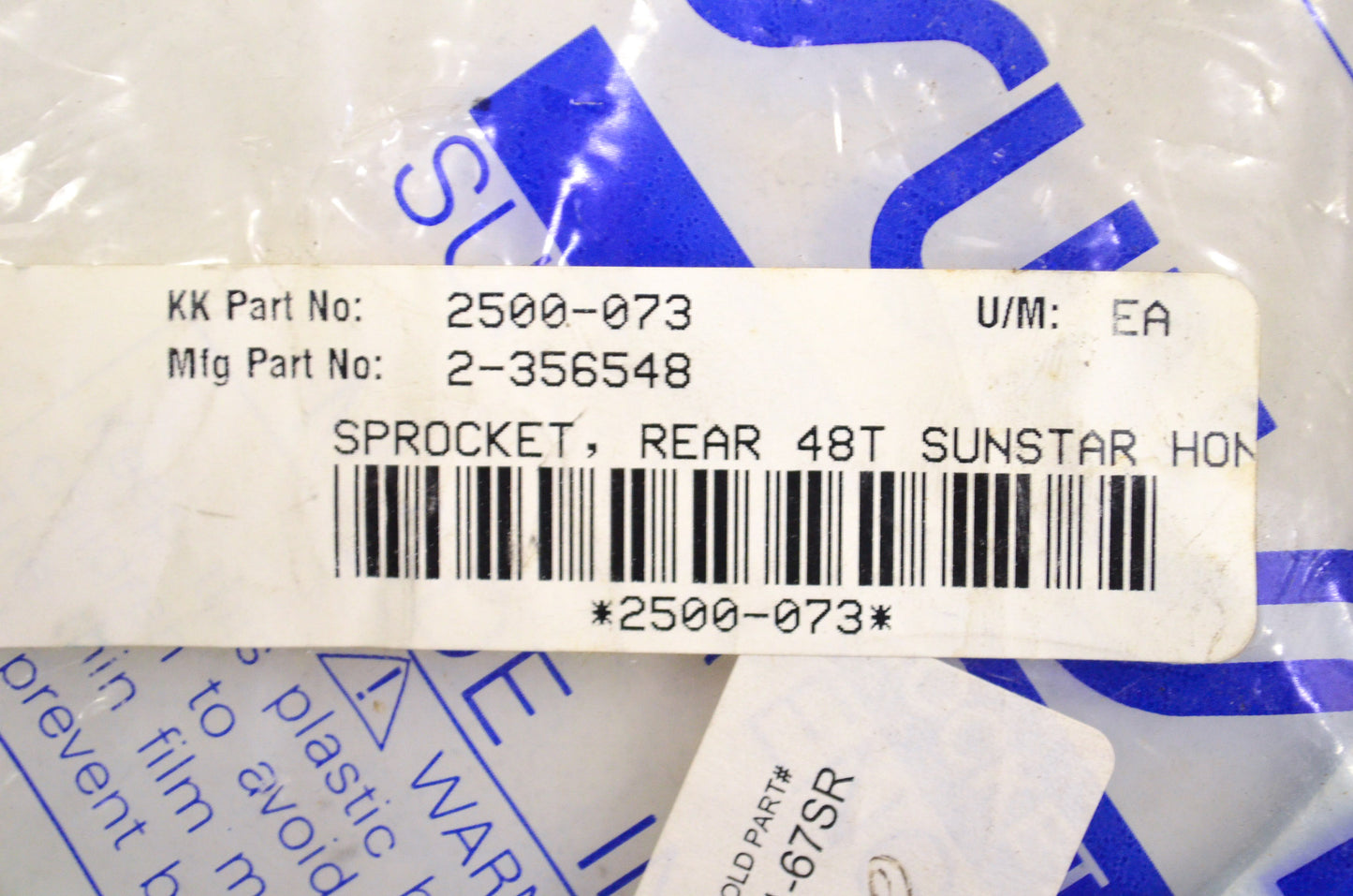 Sunstar 2-356548, 2500-073 Rear Sprocket 48T NOS