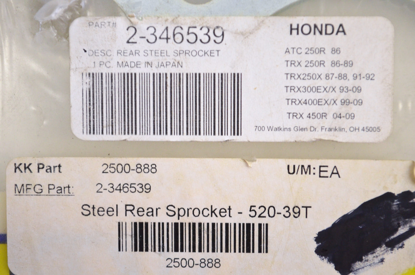 39 Tooth Sprocket NOS