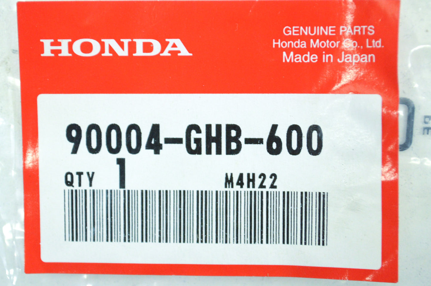 OEM Honda 90004-GHB-600 Flange Bolt (6X10) NOS