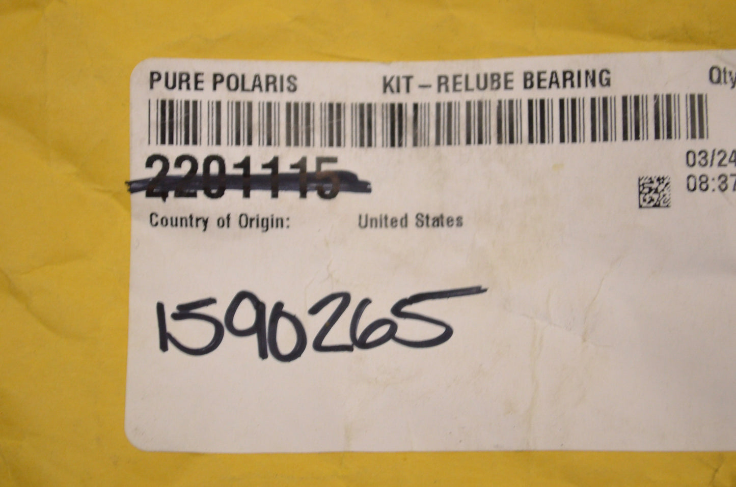 OEM Polaris 1590265 Relube Bearing Kit NOS