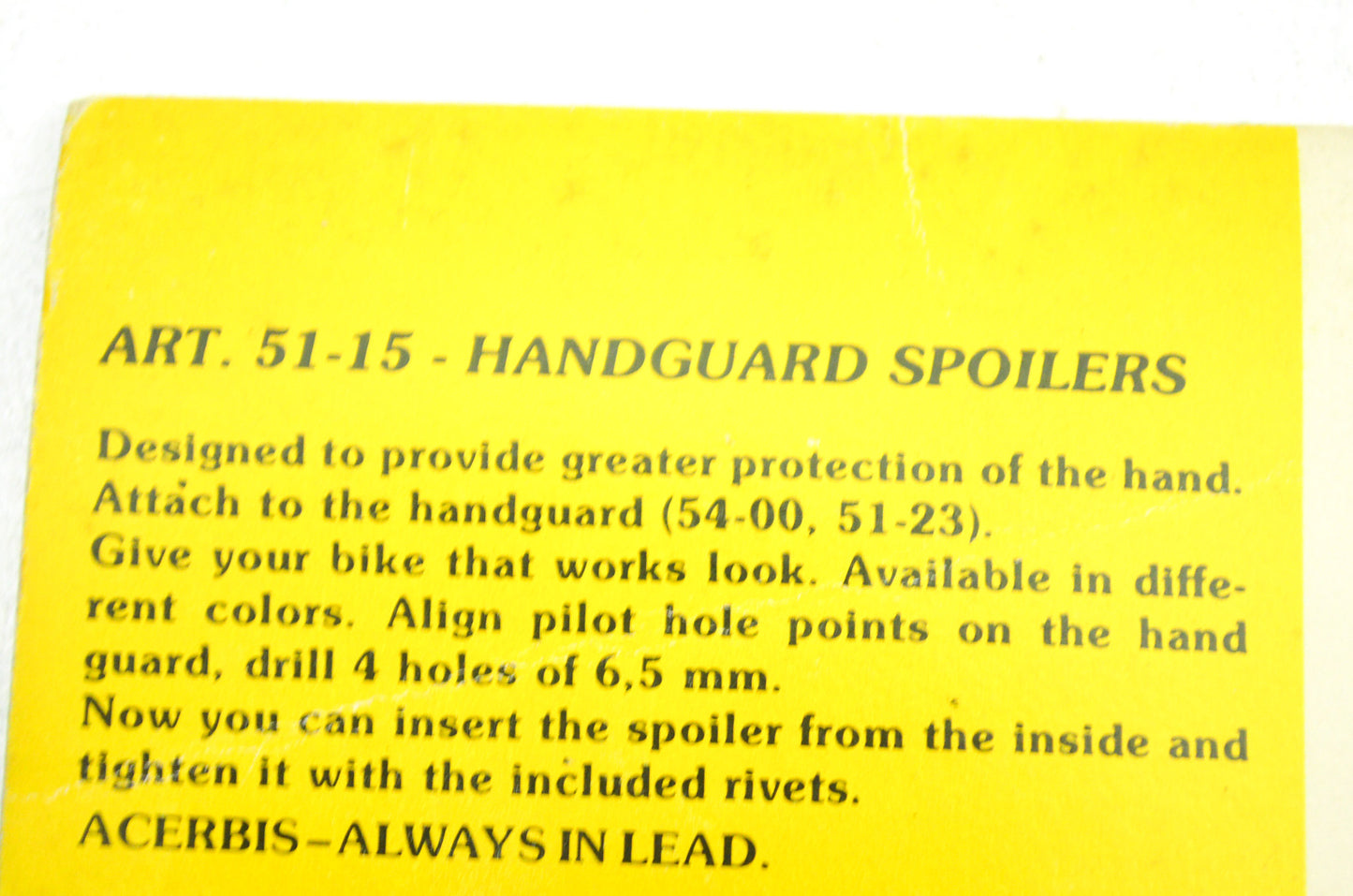 Acerbis 51-15 Red Hand Guard Spoiler Kit NOS