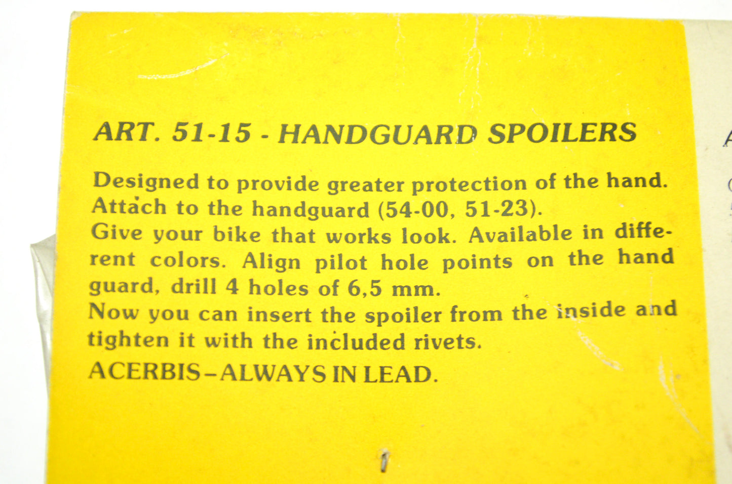 New Acerbis Blue Hand Guard Spoiler Kit NOS