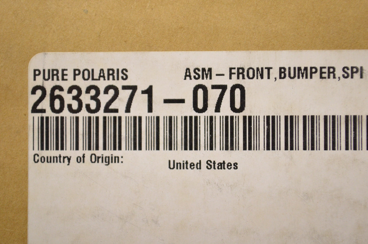 New OEM Polaris Front Bumper NOS