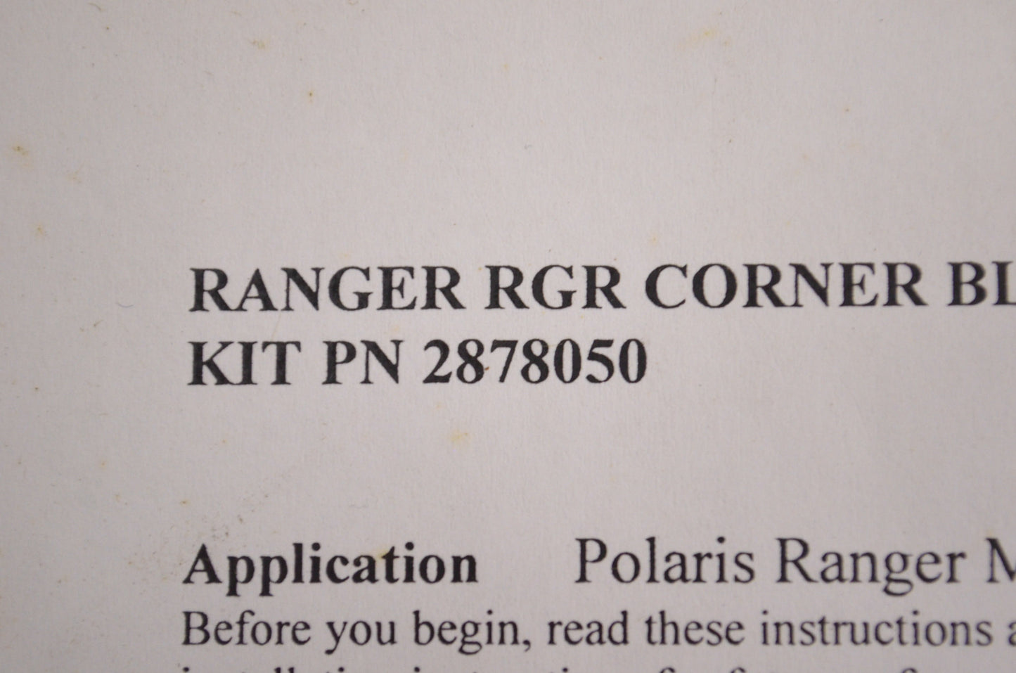 OEM Polaris 2878050 Corner Block-Off Kit NOS