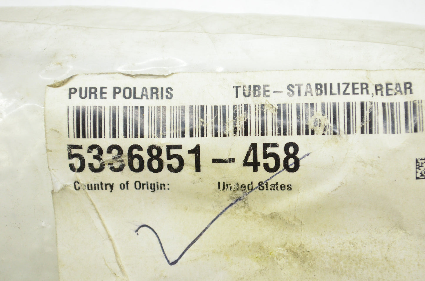OEM Polaris 5336851-458, 5337865-458 Rear Sway Bar Stabilizer Tube NOS